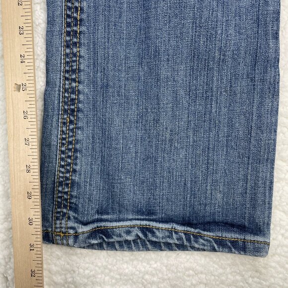 Maurices Jeans Womens Sz 31 Blue Premium Wide Leg Mid Rise Embroidered 31x31 - Picture 8 of 10